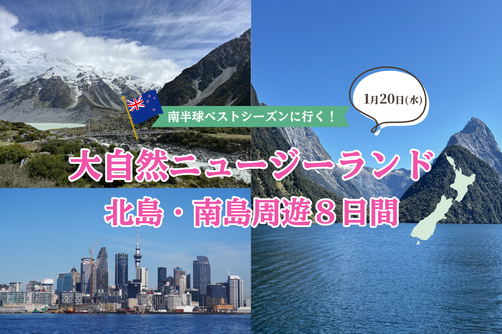 大自然ニュージーランド北島・南島周遊８日間